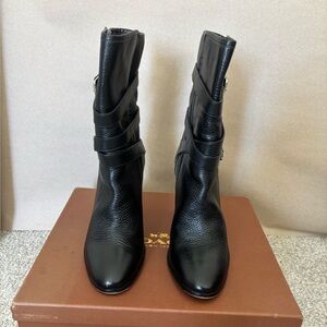 Coach Black Boots with Gold Logo